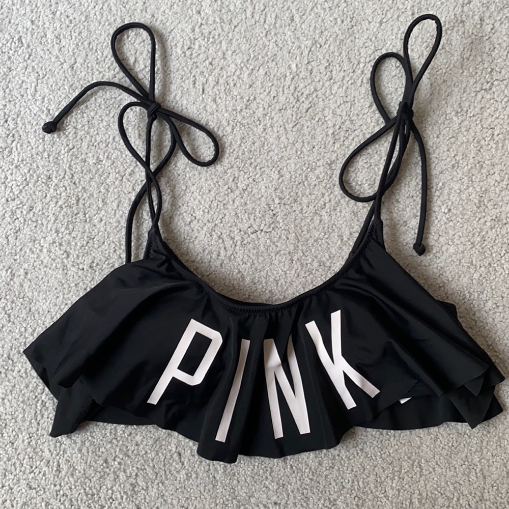 PINK flounce bikini top